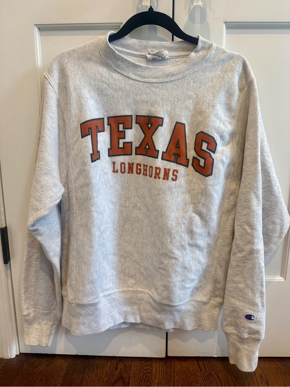 Champion Gray Crewneck Sweatshirt with Orange TEXAS Longhorns Logo